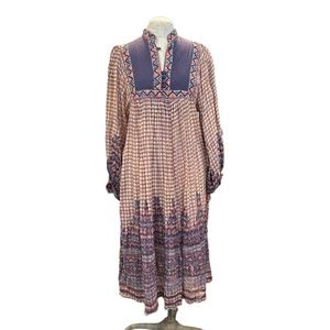 Vintage Midi Dress - Kaiser, 100% Indian Cotton, Small